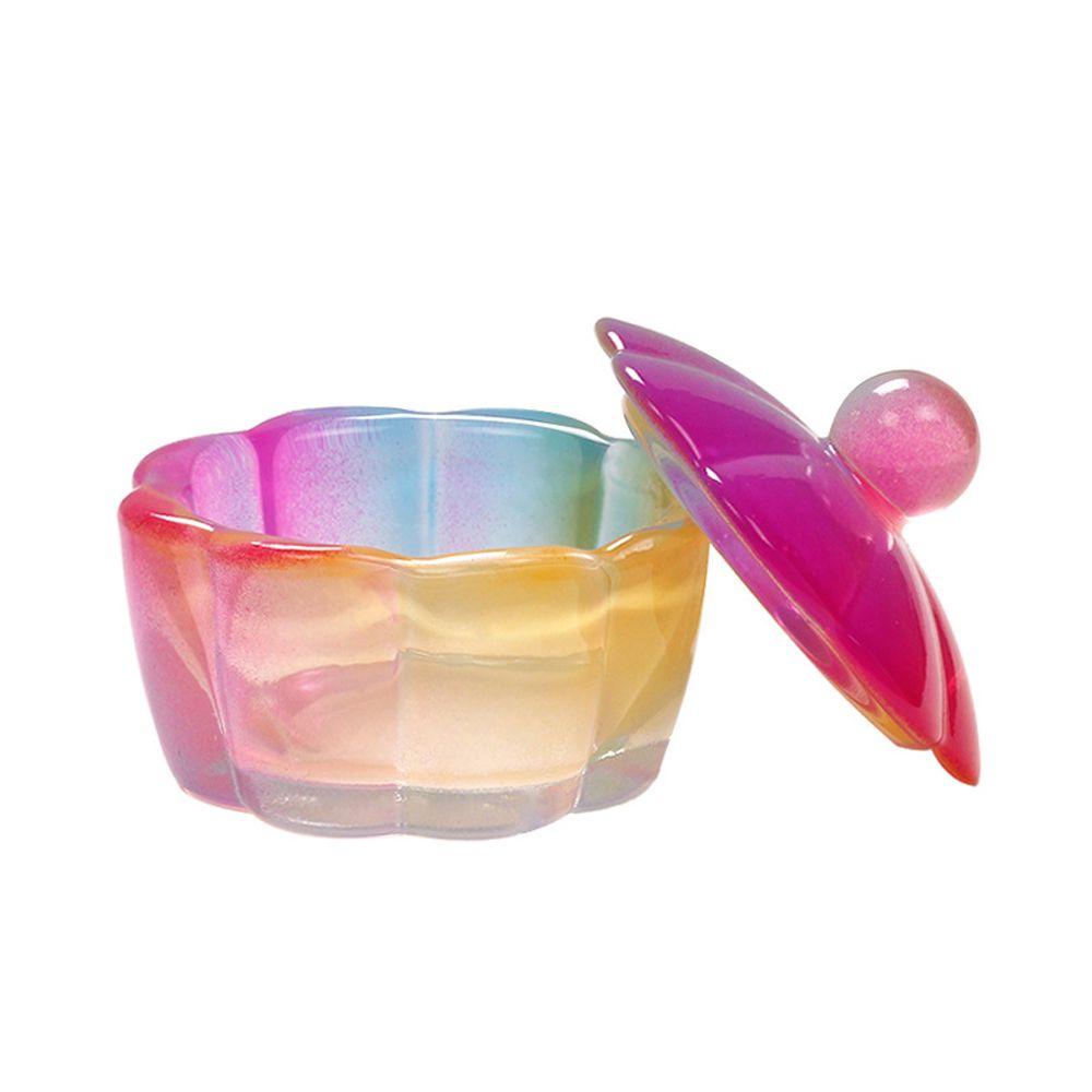 AROMA Đĩa Thủy Tinh Đựng Bột Làm Móng Nghệ Thuật Hình Cánh Hoa Màu Sắc Đẹp Mắt