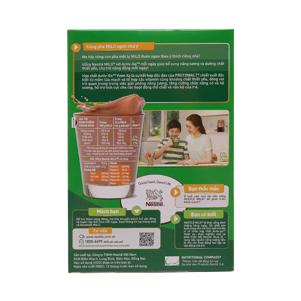 Thức Uống Lúa Mạch Nestle' Milo Active-Go Hộp Giấy 285g