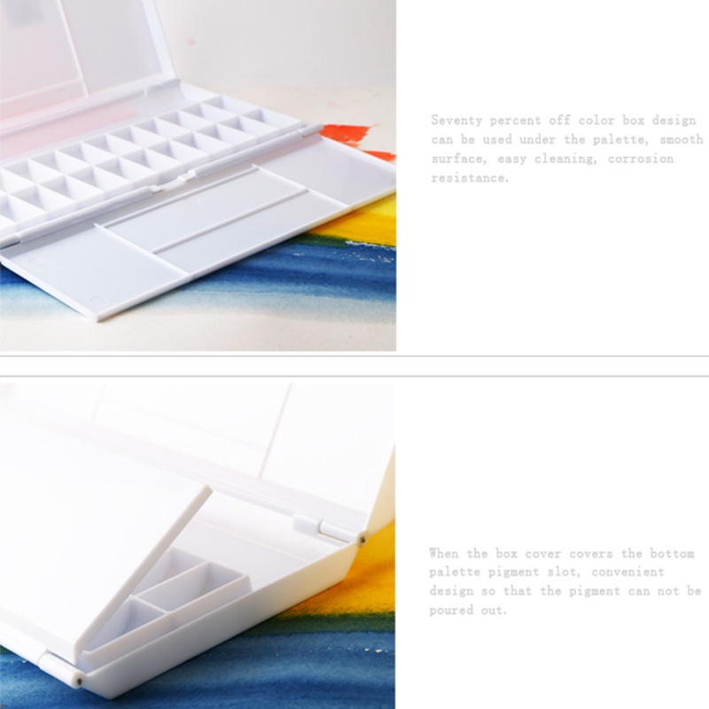 Hộp Đựng Màu Nước 24 Ngăn Bằng Nhựa Có Thể Gấp Gọn Tiện Lợi