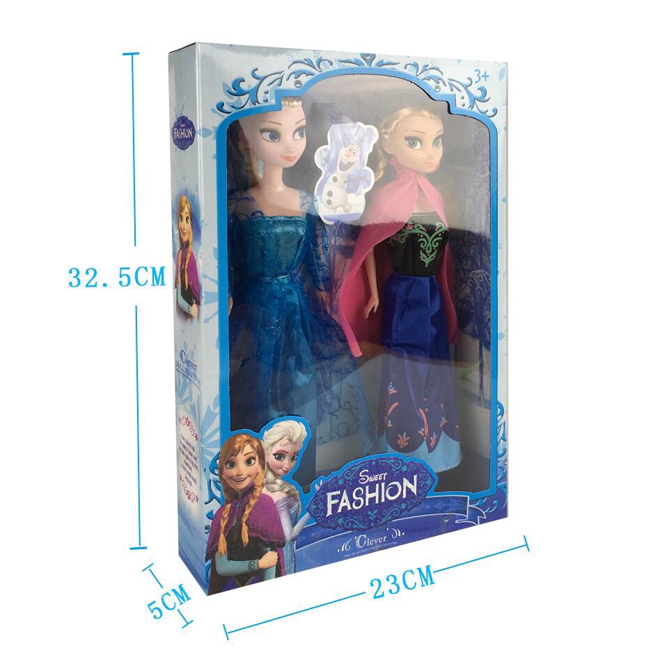 Hộp 2 búp bê công chúa Elsa&Anna dễ thương đáng yêu làm quà tặng đồ chơi cho bé