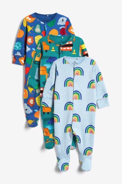 Body ngủ cotton liền tất/Sleepsuit Next cho bé trai/bé gái