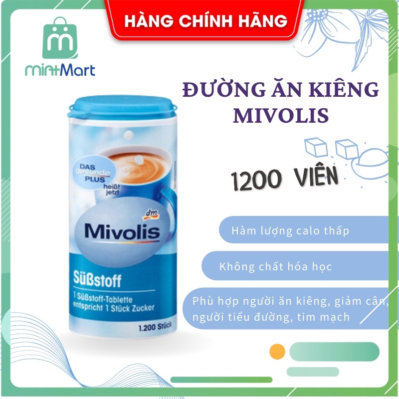 [Chính hãng] [Date 2024] Đường ăn kiêng MIVOLIS 1200 viên nội địa Đức, dành cho người giả cân và người tiểu đường