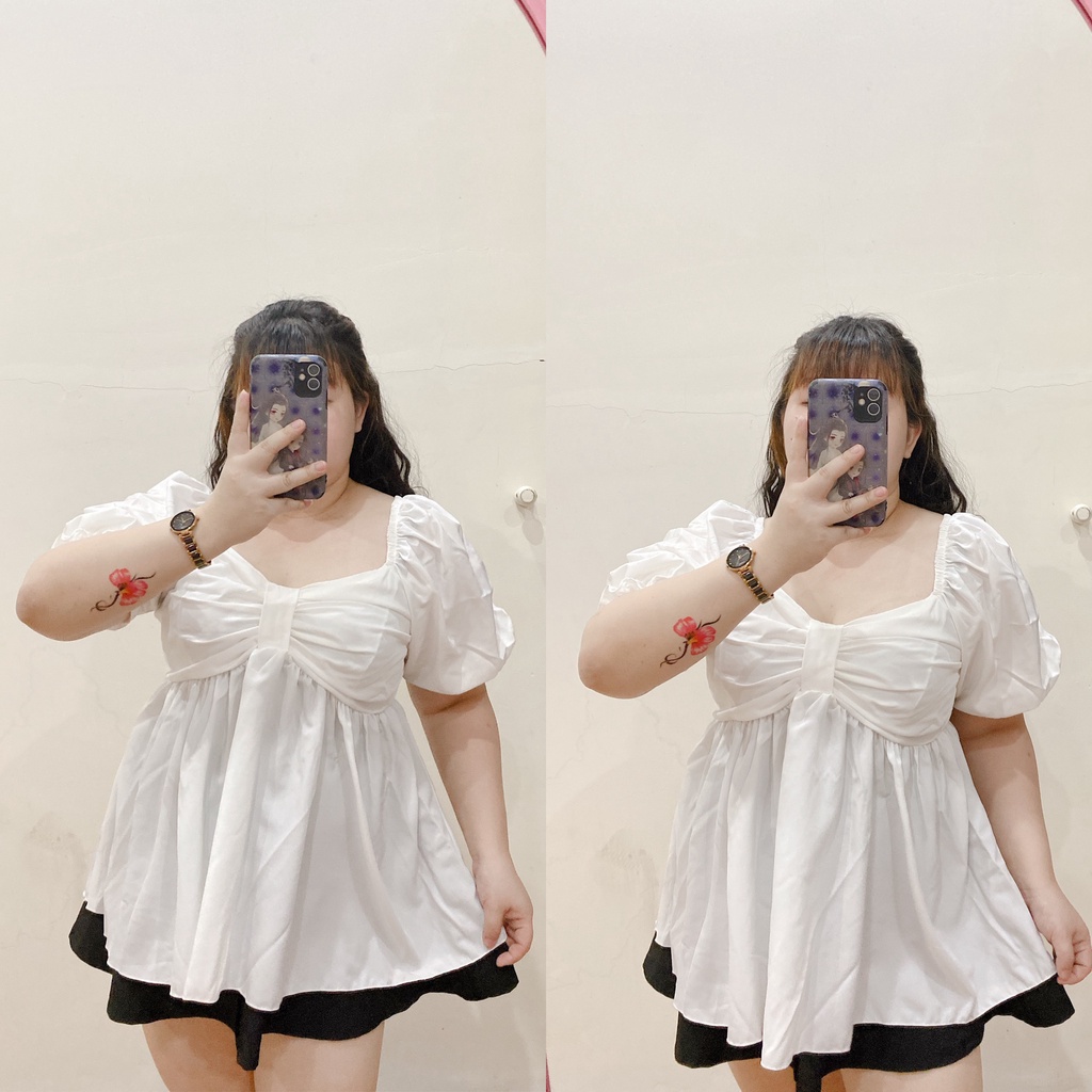 🌼Áo Babydoll nơ ngực dáng dài 50-80kg