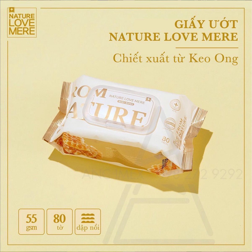 ⚡ CHÍNH HÃNG⚡ Khăn Giấy Ướt NATURE LOVE MERE Hàn Quốc Cao Cấp (BỊCH LỚN 70 TỜ)