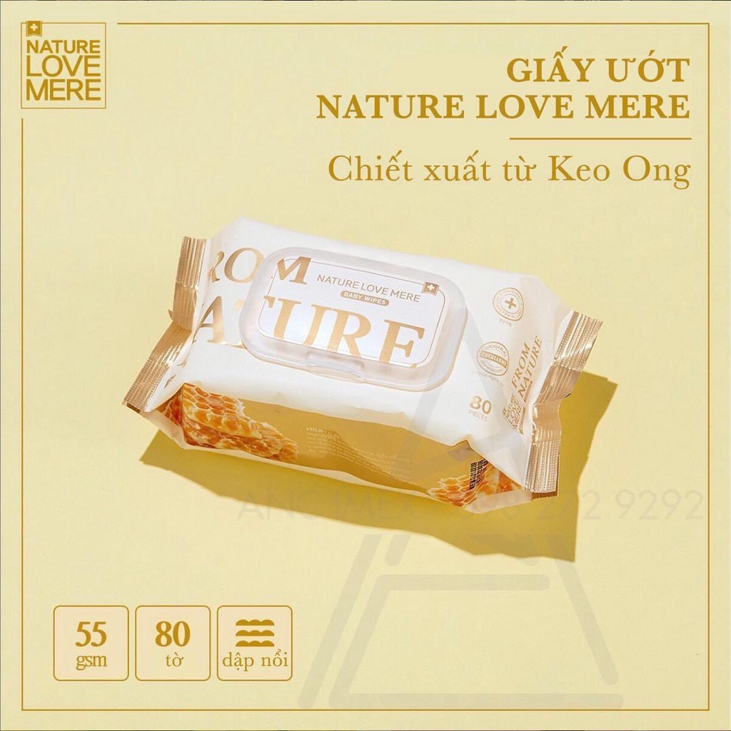 ⚡ CHÍNH HÃNG⚡ Khăn Giấy Ướt NATURE LOVE MERE Hàn Quốc Cao Cấp (BỊCH LỚN 70 TỜ)