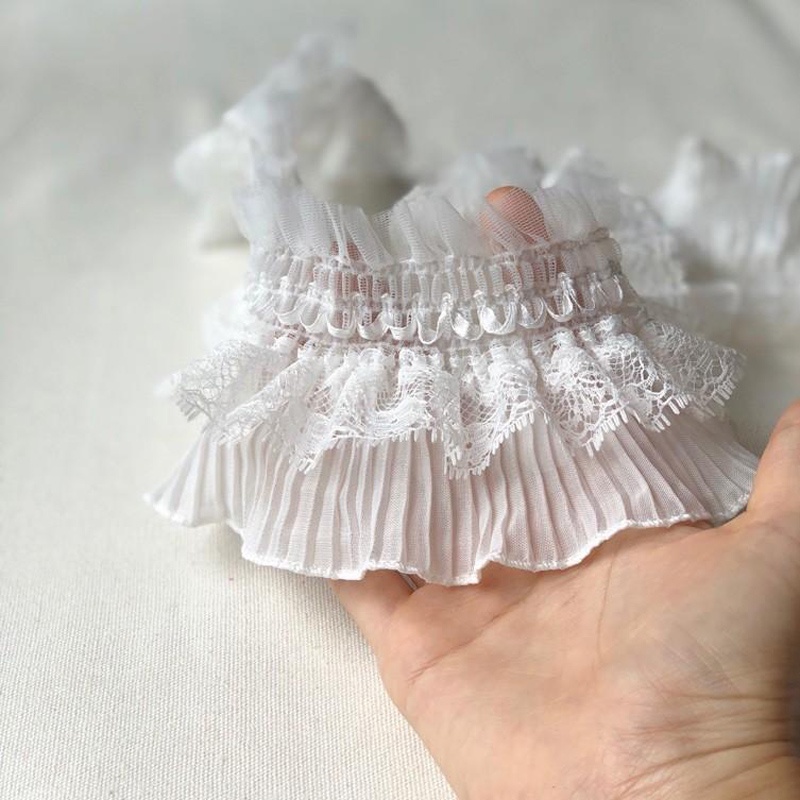 Tấm Vải Ren Thêu Ren 8CM Rộng 1 Yard Dùng May Đầm Phong Cách Vintage