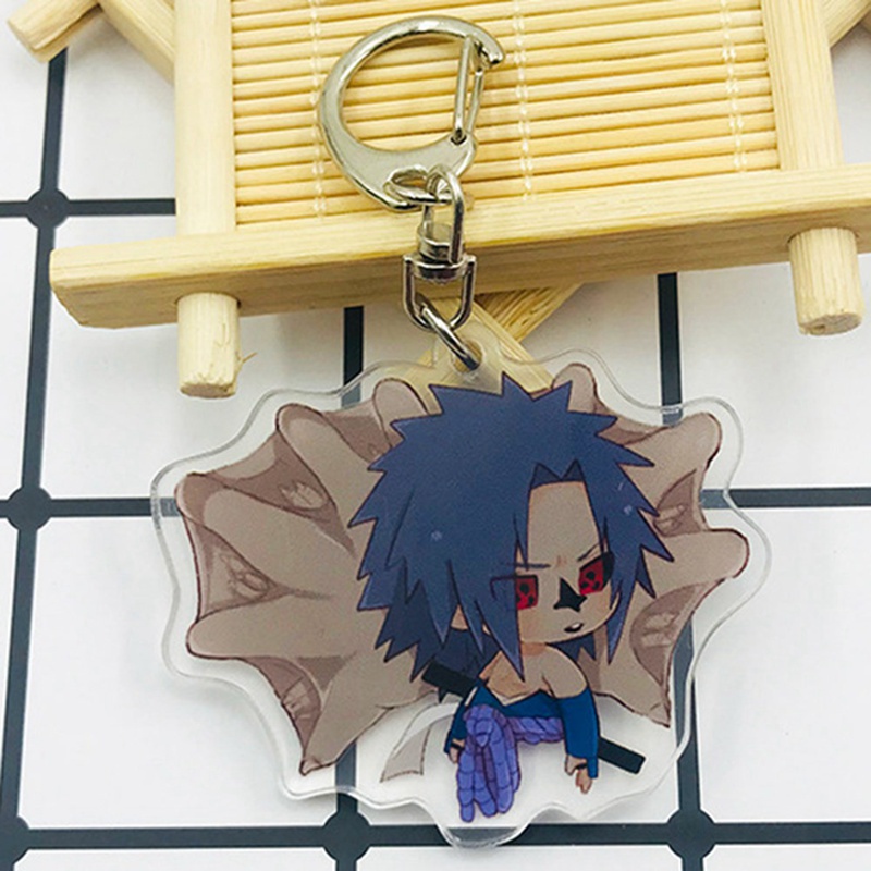 Móc khóa hai mặt bằng acrylic nhân vật hoạt hình Naruto