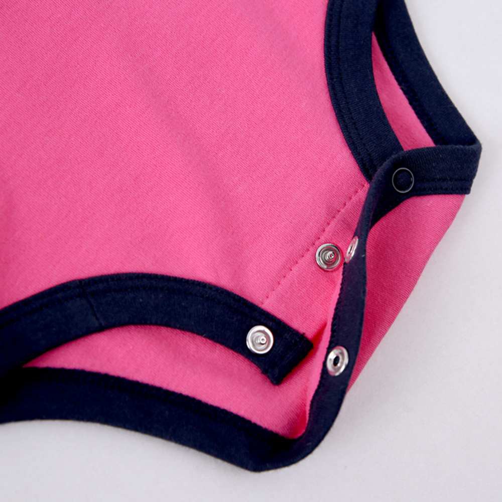 Áo liền quần SANLUTOZ cotton tay dài màu hồng đậm xinh xắn cho bé gái sơ sinh