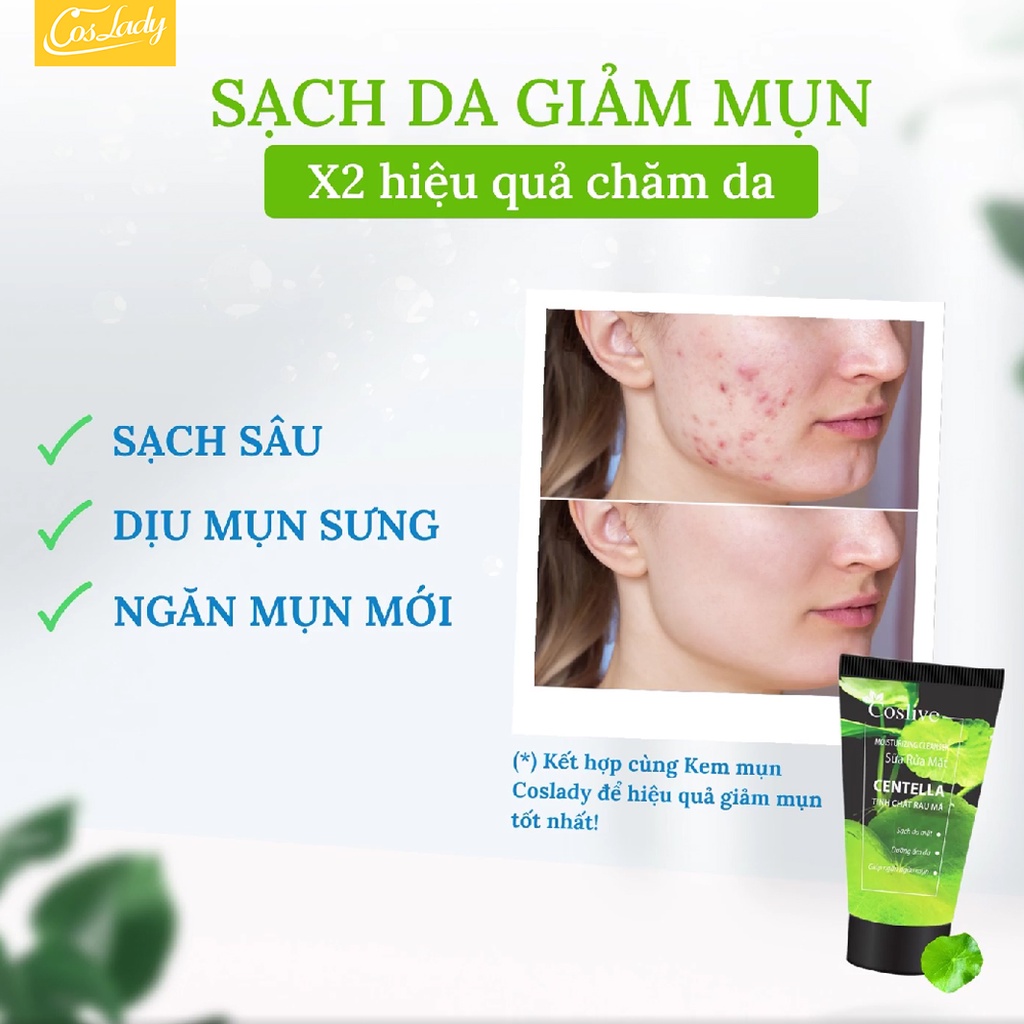 Sữa Rửa Mặt Rau Má Coslive 120ml