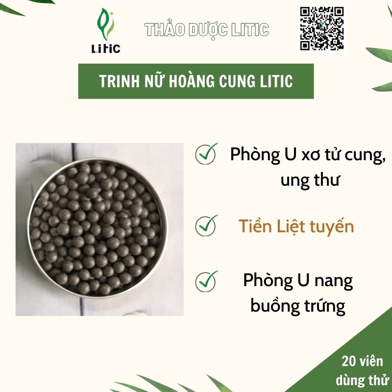 Trinh Nữ Hoàng Cung, Viên Trinh Nữ Hoàng Cung Litic giúp hoạt huyết, cải thiện tình trạng U xơ tử cung 250g