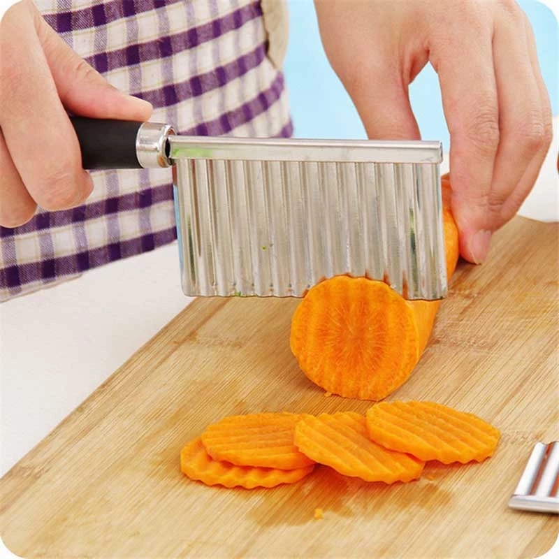 Dụng cụ cắt khoai tây gợn sóng đa năng bằng thép không gỉ chất lượng cao
