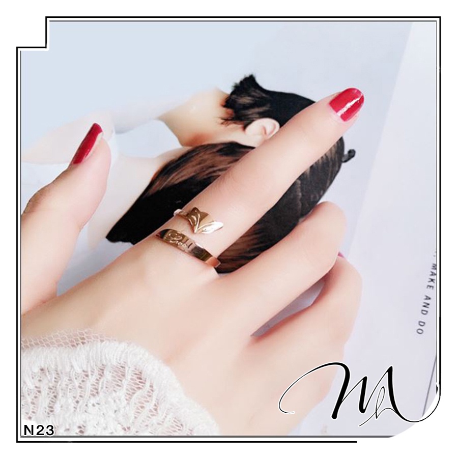 Nhẫn nữ Titan không gỉ freesize hình hồ ly chiêu tài lộc - Măng’s House N23