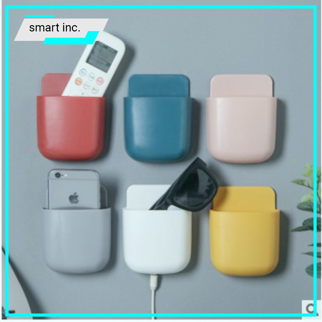 Hủ Đựng Điều Khiển Sạc Điện Thoại 🍷SALEOFF🍷 Khay Dán Tường Remote Tivi Điều Hòa Gắn Tủ Giá Cắm Treo Bàn Làm Việc