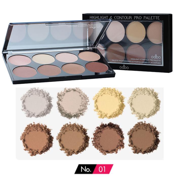 Phấn Tạo Khối Và Bắt Sáng 8 Ô ODBO Highlight &amp; Contour Pro Palette OD138