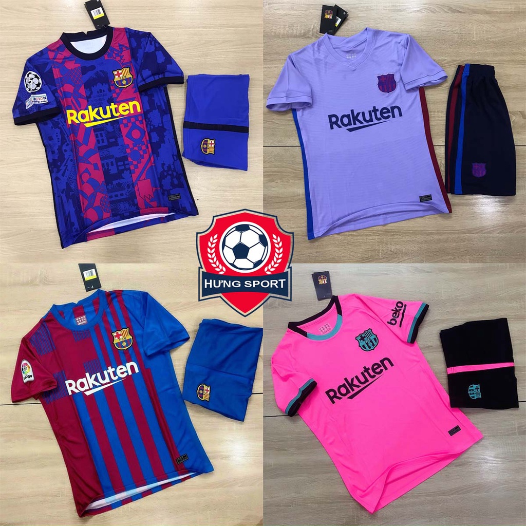 Áo Bóng Đá, Áo Đá Banh CLB Barcelona 2021/2022 - Chuẩn Mẫu Thi Đấu - Vải Polyester Gai Thái