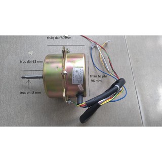 Mô tơ quạt điều hòa 50w quay ngược chiều kim đồng hồ có trục 8 mm tăng tụ 3 mf