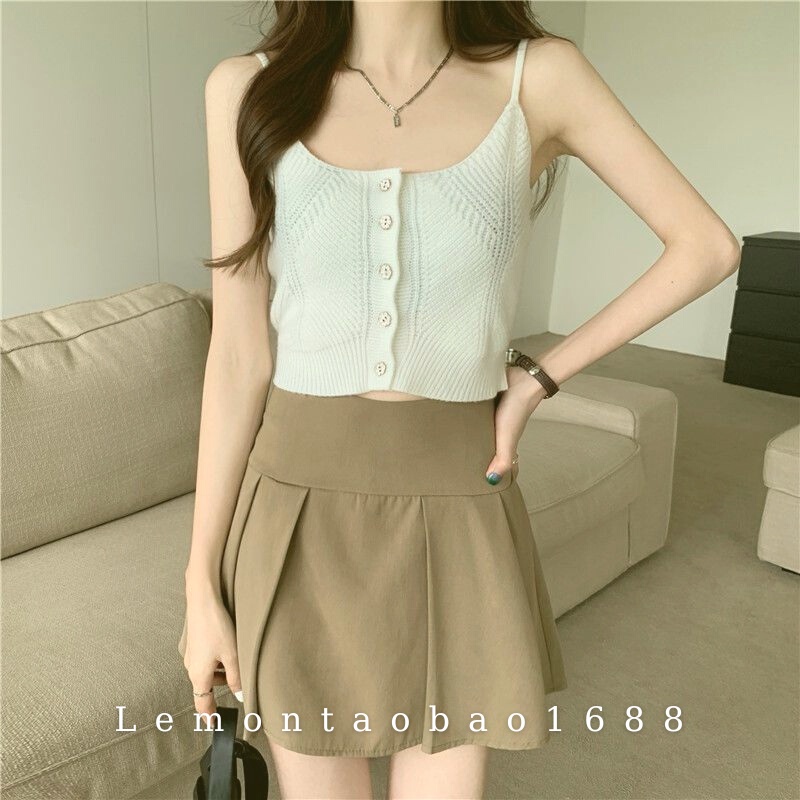 Áo Croptop Chất Len Gân Đẹp Hàng Có Sẵn Lemontaobao phong cách Hàn Quốc