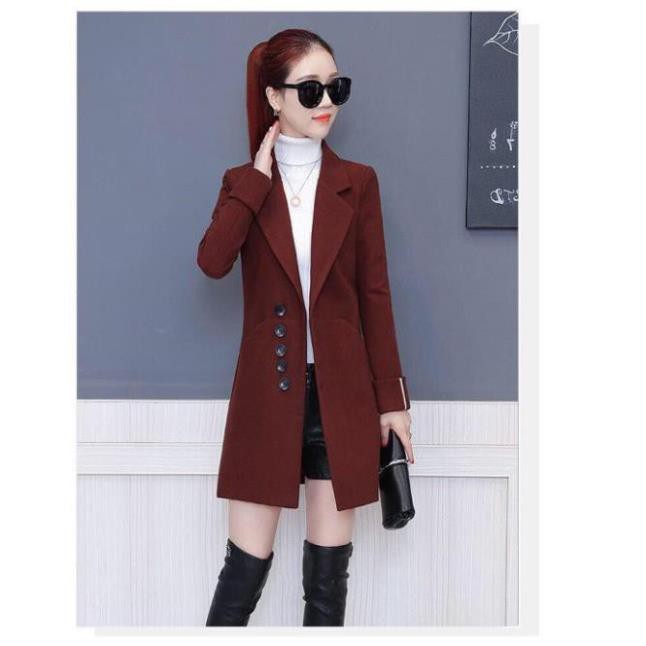 Aó Khoác Dạ Dài Cổ Vest Cao Cấp Nút Dọc Hai Lớp Siêu Ấm Hàng Quảng Châu | BigBuy360 - bigbuy360.vn