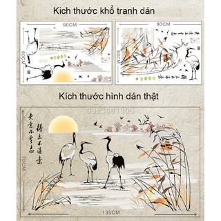 Decal con cò B143 B143: 135cm*76cm*2 tờ