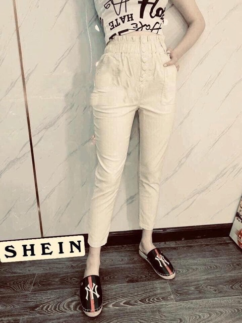 Quần Baggy đũi xước mềm 5 khuy bọc trẻ trung