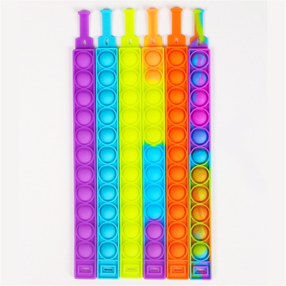 Vòng đeo tay đồ chơi nhấn bóng khí pop it silicone giải tỏa căng thẳng