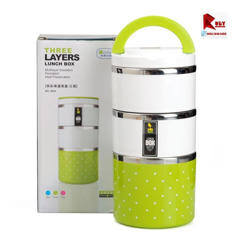 Cặp lồng 3 tầng lõi inox giữ nhiệt [ĐƯỢC CHỌN MÀU]