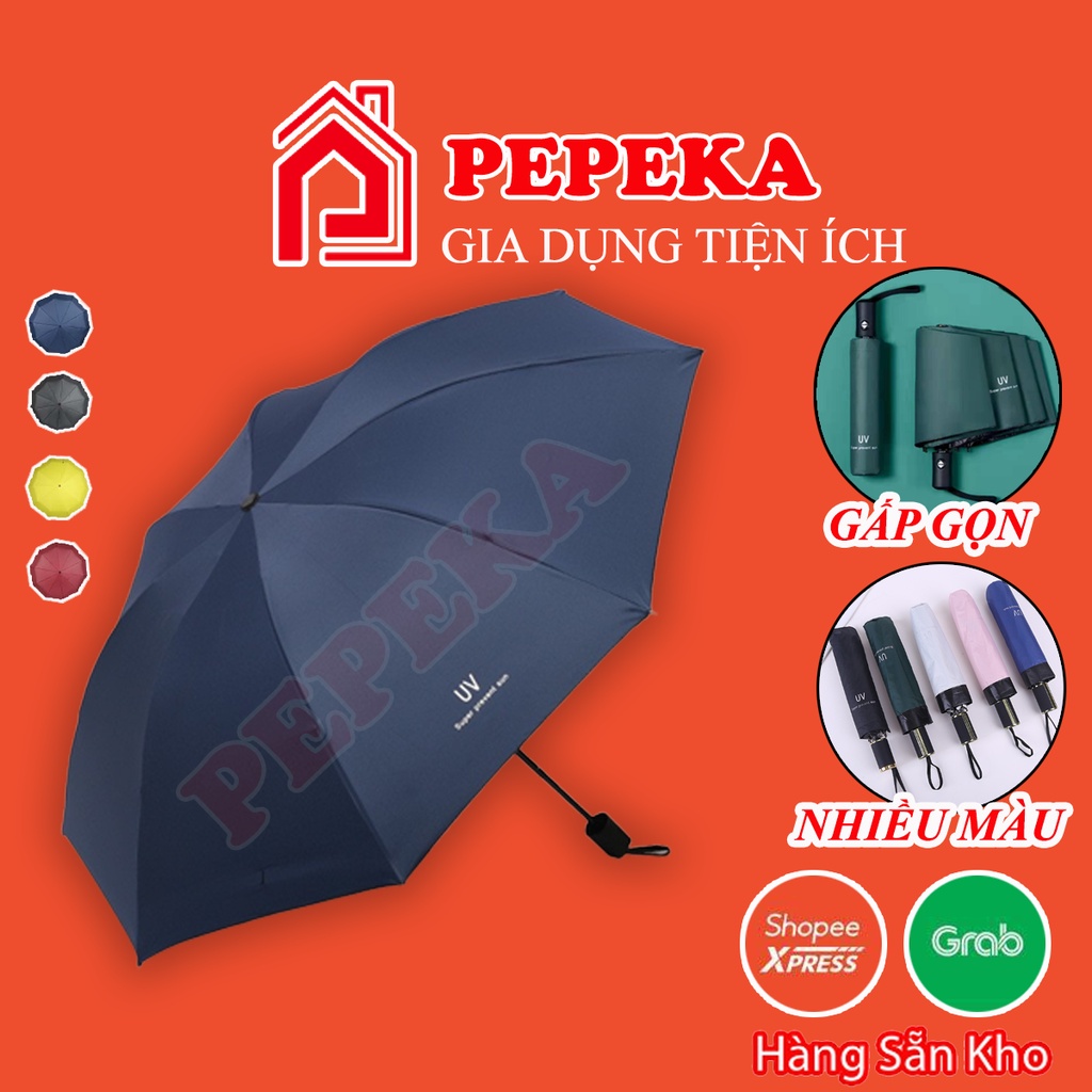 Ô gấp gọn phủ lớp chống tia UV, dù che nắng, che mưa ngoài trời cầm tay