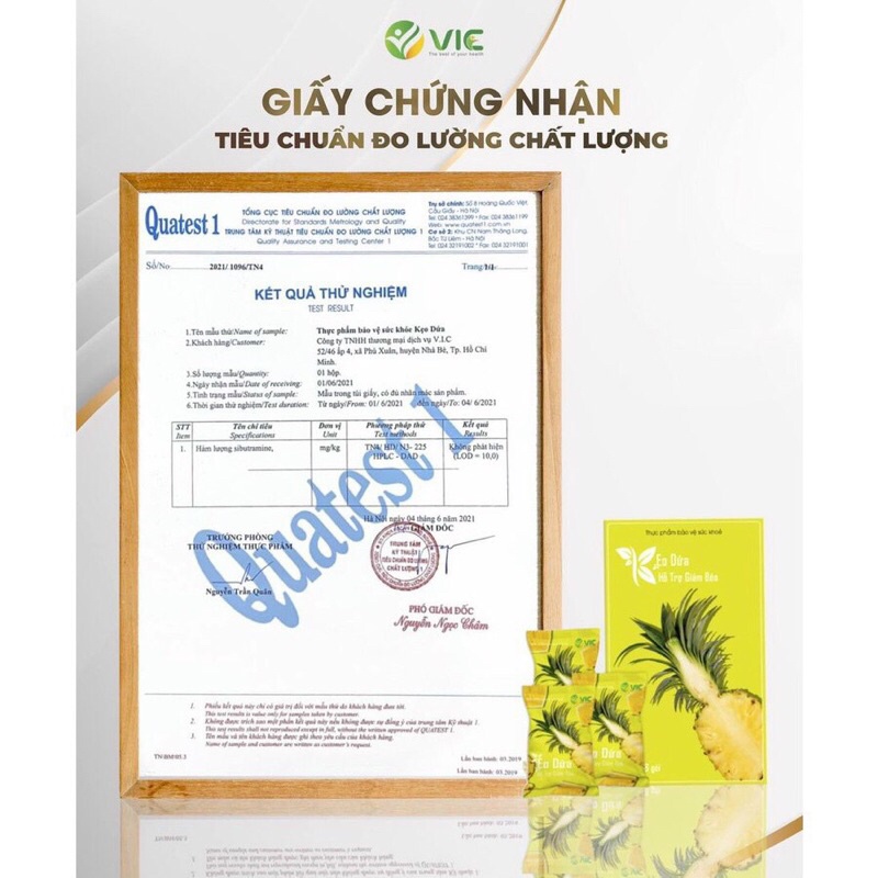 Cam kết chính hãng, tặng thước dây] Kẹo dứa giảm cân túi 7 viên