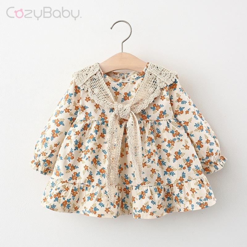 Váy bé gái 1-2 - 3 Tuổi Tay Dài Phong Cách Hàn Quốc Thời Trang Xuân Thu 2023 Mới