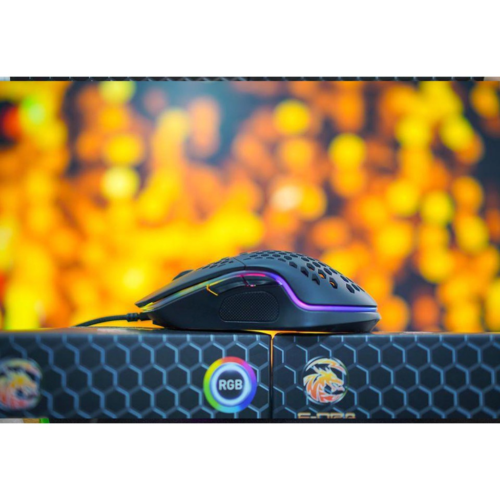 Chuột gaming E-Dra EM616 - Chống Nước - Màu Đen - Led RGB - Chính hãng bảo hành  24 tháng