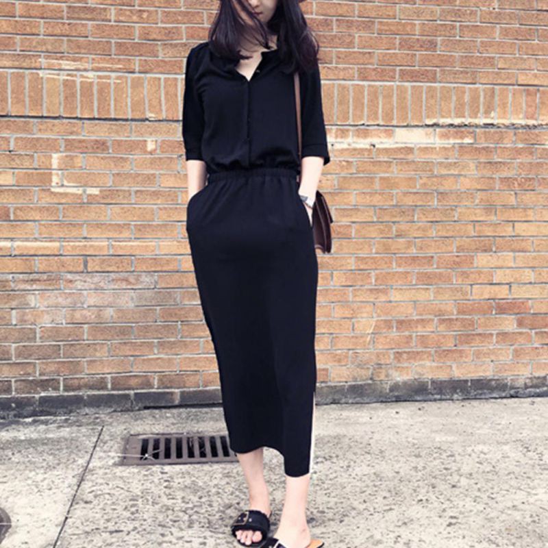 FREESHIP ĐƠN 99K_ Đầm Chiffon Dáng Dài Màu Trơn Phong Cách Thanh Lịch | BigBuy360 - bigbuy360.vn