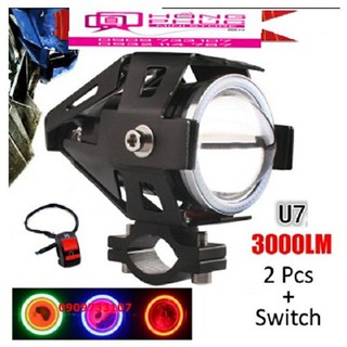 Đèn Led U7 Angel Eyes Trợ Sáng Gắn Cho Xe Máy