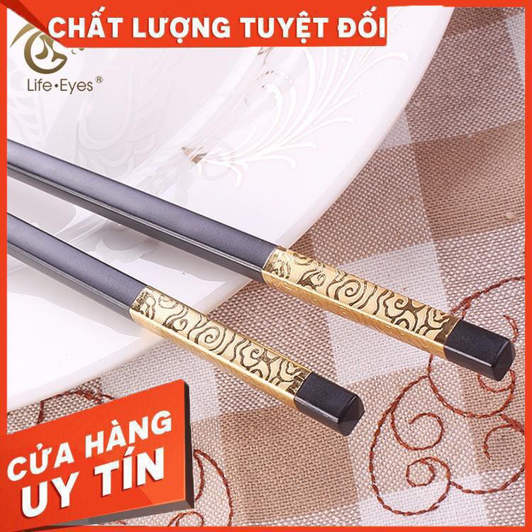 [XẢ KHO+FREE SHIP]  Hộp 10 đôi đũa hợp kim chống mốc. Chống trơn trượt- hàng loại 1