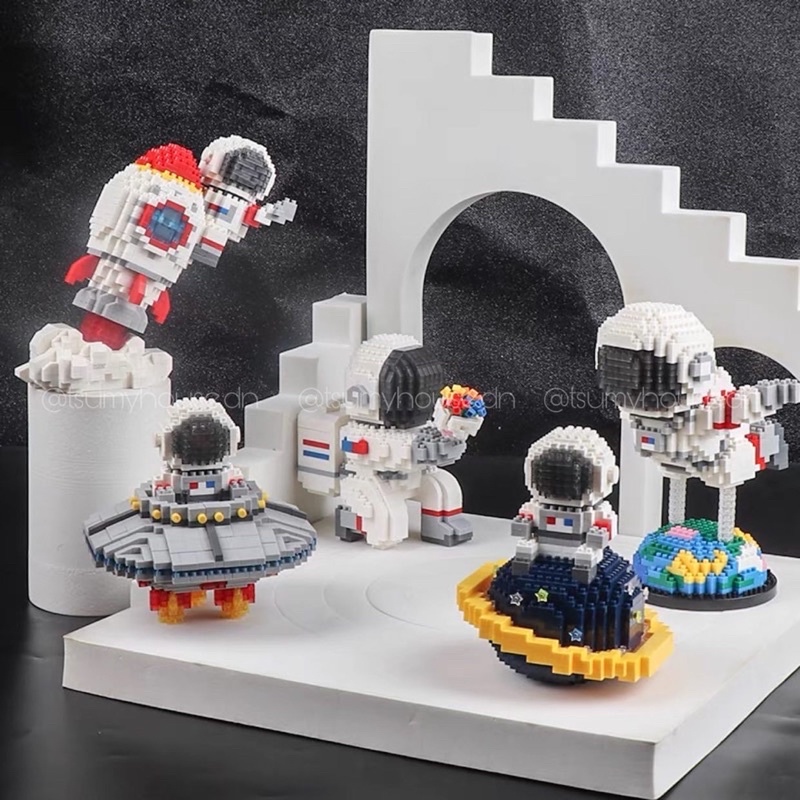 Đồ chơi xếp hình mô hình lắp ráp PHI HÀNH GIA MINI kèm đèn LED II NON LEGO II NANOBLOCKS