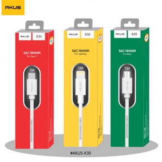 Cáp sạc nhanh 5a tiêu chuẩn akus x30 - hàng chính hãng akus