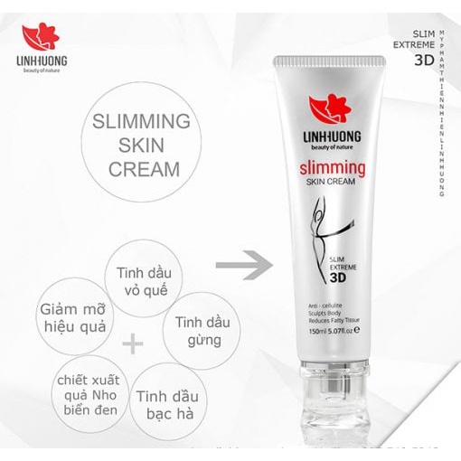 Kem Tan Mỡ 3D Slimming Skin Cream Linh Hương Chính Hãng Săn Chắc Giảm Nếp Nhăn Trên Da