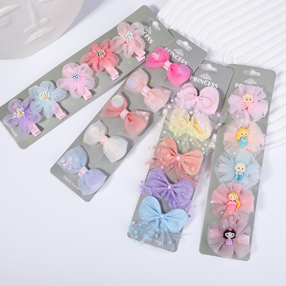 Set 5 kẹp tóc nơ KIDSBOWS nhiều màu sắc thời trang dễ thương cho bé gái