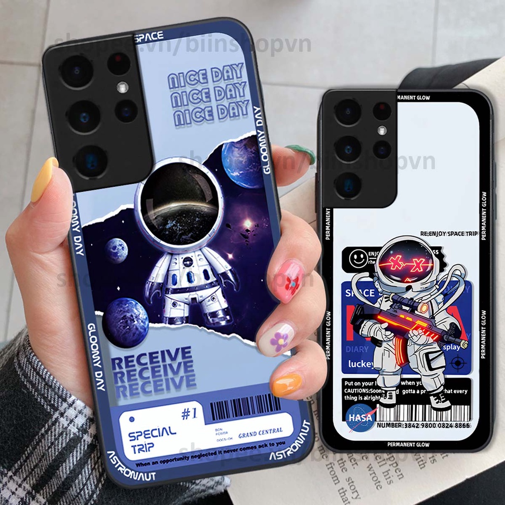 Ốp Samsung S21 Ultra phi hành gia vũ trụ space.x siêu đẹp, thời trang