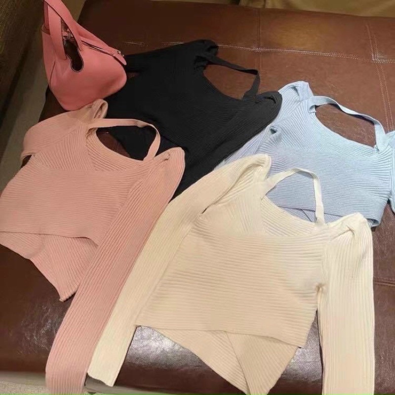 Áo thun gân len cổ yếm SL alohashop91