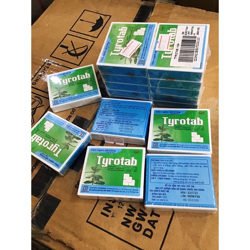Kẹo ngậm ho tyrotab 24 viên/ hộp . kẹo ngậm Tragutan