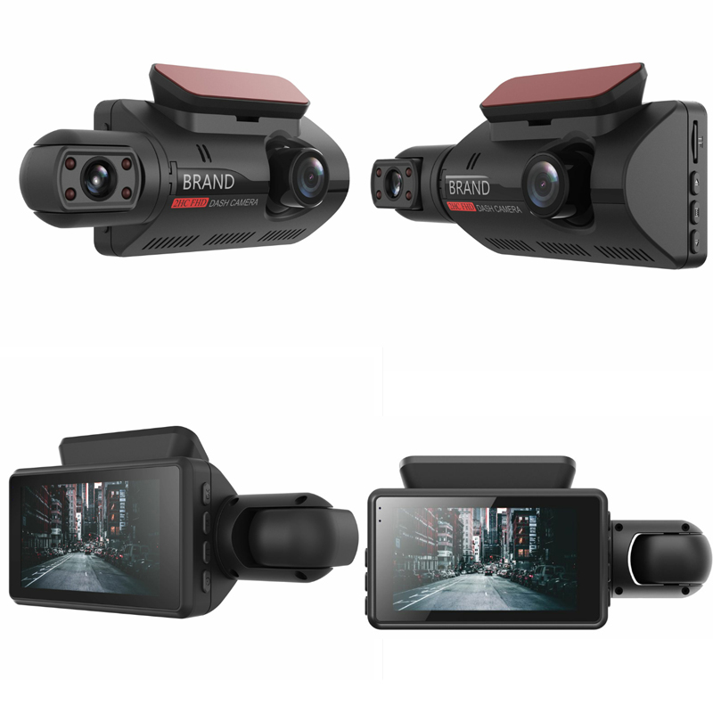 Ống kính kép cho xe hơi DVR Dash Cam Camera hành trình Video WDR Full HD 1080P Màn hình 3.0 inch Cảm biến G Super Night Vision