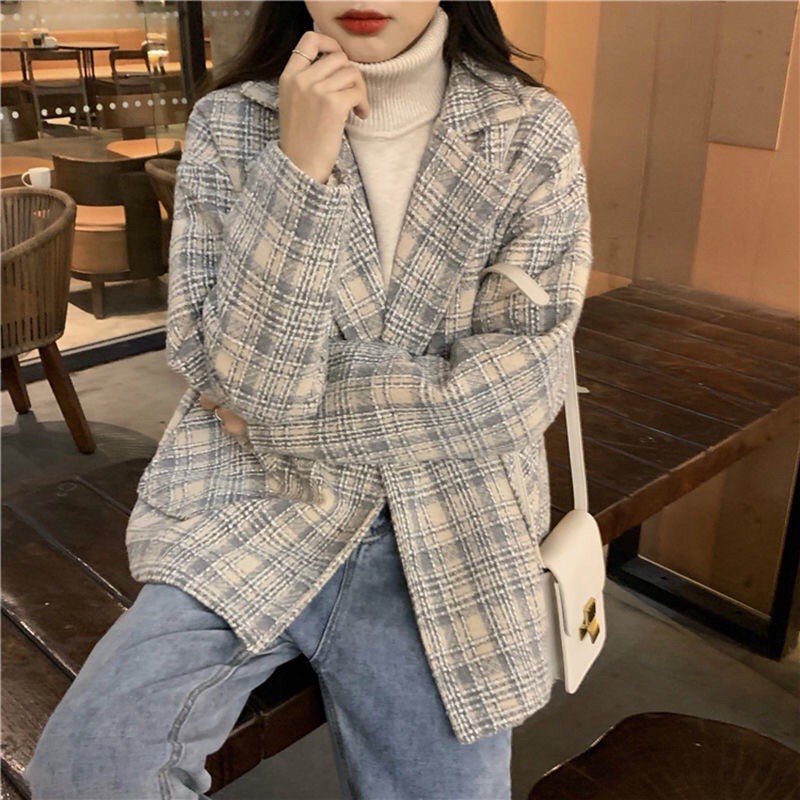 Áo khoác dạ kẻ mẫu mới nhất hàng QCCC