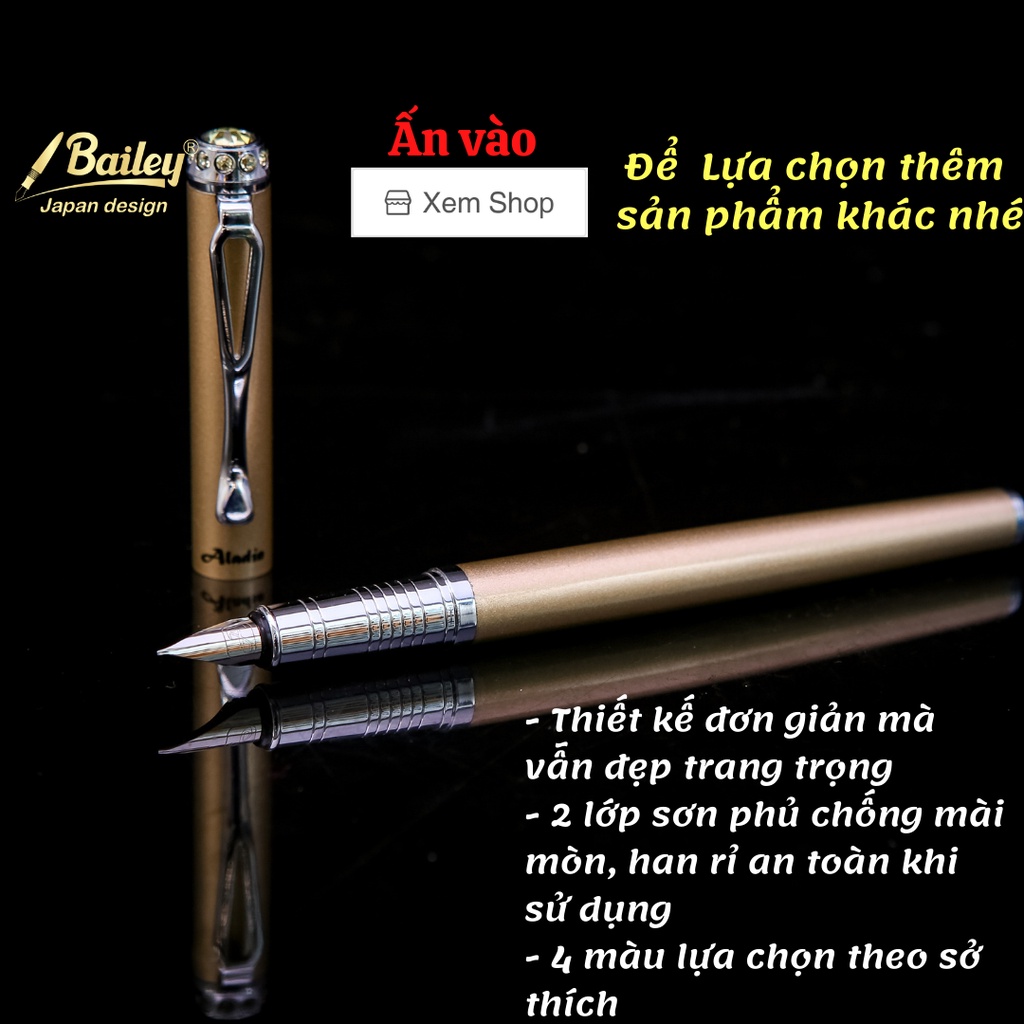 Bút máy luyện viết chữ đẹp Bailey 09 cao cấp ngòi nét thanh đậm vừa viết trơn