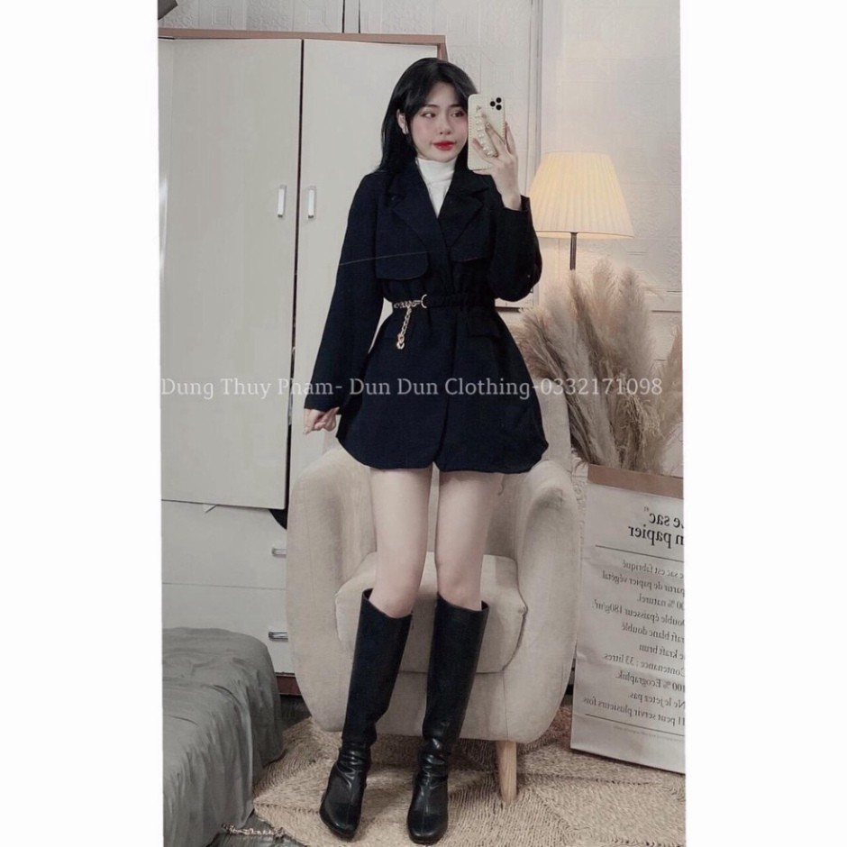 Áo Balazer 2 Lớp ,Áo Vets Đai Xích phong cách hàn quốc màu trơn be (nâu cafe), đen . MET SHOP | BigBuy360 - bigbuy360.vn