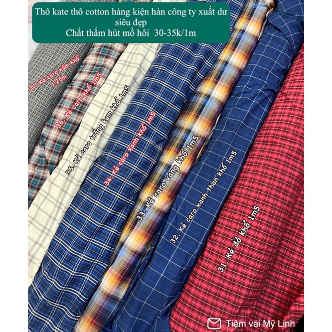 Vải thô sơ mi thô kate thô cotton mềm mịn siêu mát hàng công ty dư không nhăn không nhàu