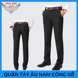 Quần tây âu nam công sở có hai màu đen và xám size từ 27 đến 36-MS018