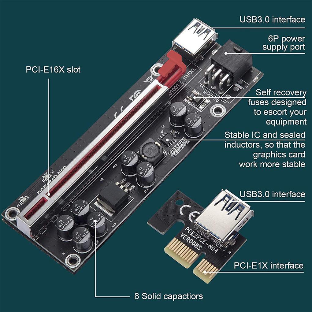 Bảng Thẻ Mở Rộng PCI-E 1x Sang 6x USB3 0 Chuyên Dụng