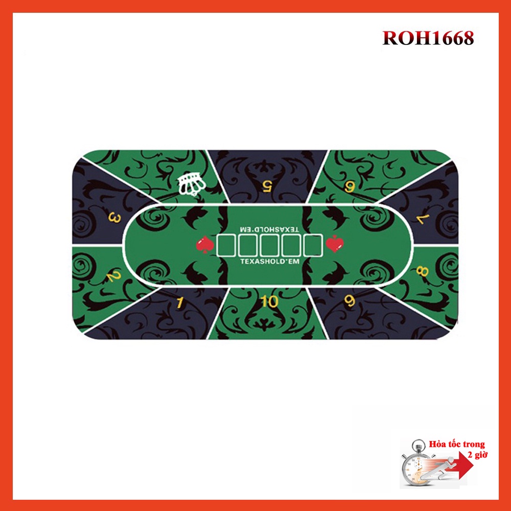 Khăn trải bàn Poker in hình lá bài , thảm Poker , thảm cao su, đệm cao su cao cấp kiểu hình chủ nhật