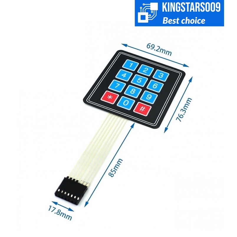 Bàn phím ma trận membrane 4x3 - matrix keypad 4x3