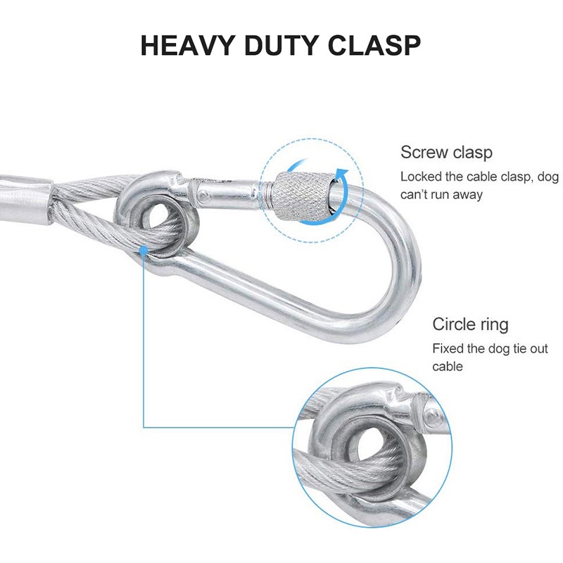 Dây Dắt Thú Cưng Đi Dạo Bằng Thép Phản Quang Chịu Tải Nặng 125kg